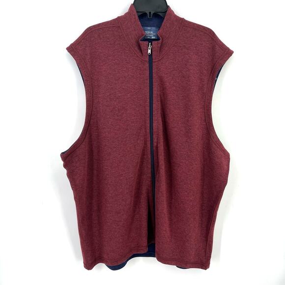 Roundtree & Yorke Blue Red Reversible Full Zip Front Vest Mens Size XXL - Picture 1 of 7
